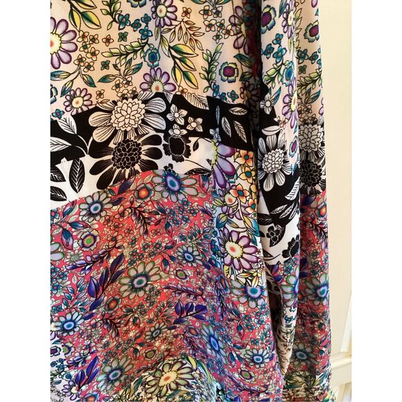 Jones New York Patchwork Flower Power Button Down Top Sz 1X Retro - Picture 4 of 9